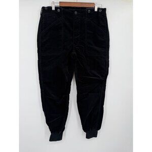Vince Black High Waisted Military Cargo Jogger Pants Womens 10 Cotton Blend